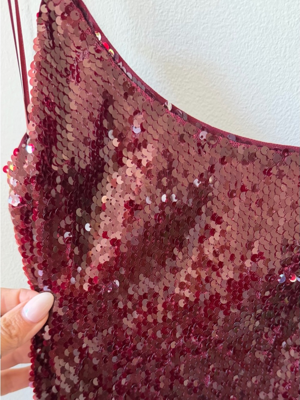 Reformation Mariska Sequin Burgundy Dress - Picture 4 of 7